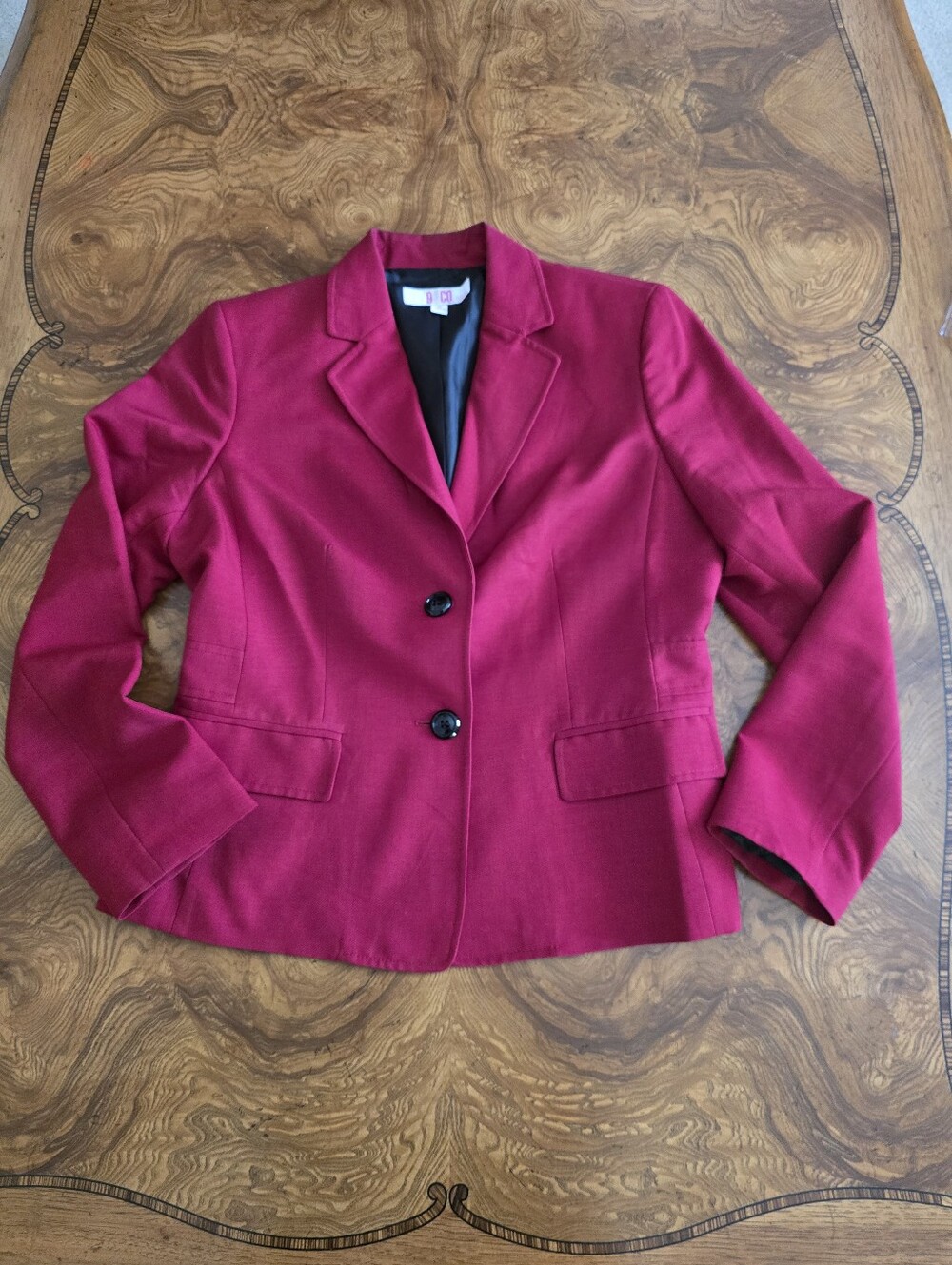 9 & Co. Women's Two-Button Blazer Jacket Red, Size 12